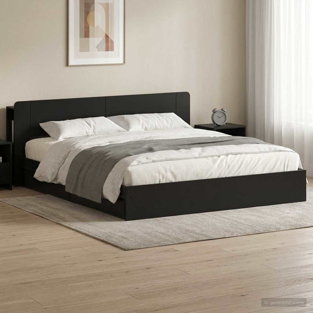 Bed Frame With Storage Engineered Wood