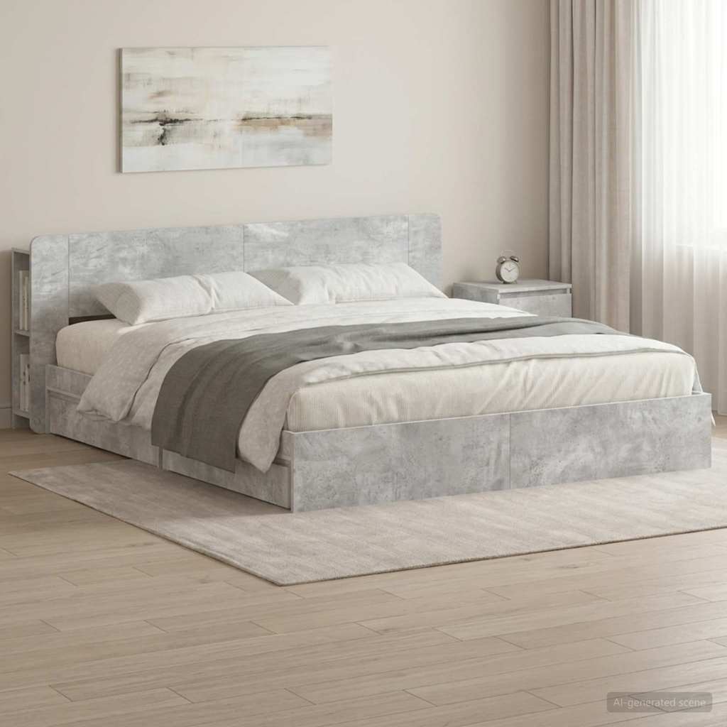 Bed Frame With Storage Engineered Wood