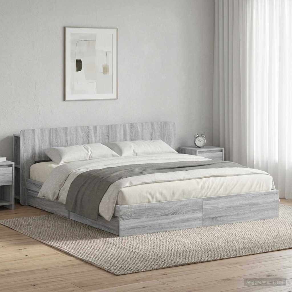 Bed Frame With Storage Engineered Wood