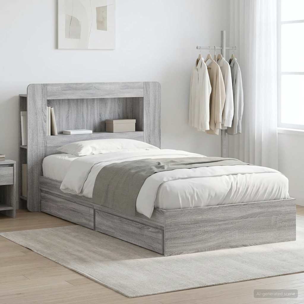 Bed Frame With Storage Engineered Wood