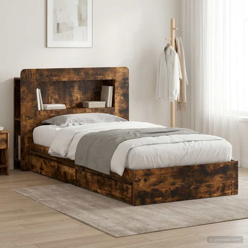 Bed Frame With Storage Engineered Wood