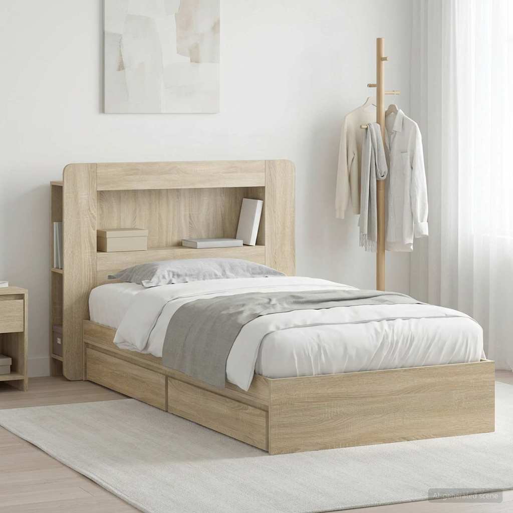 Bed Frame With Storage Engineered Wood