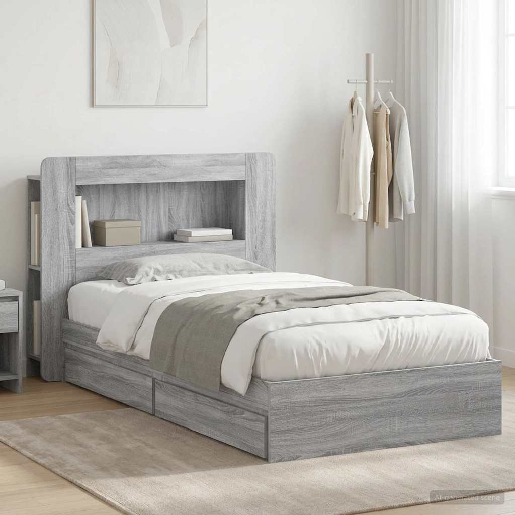 Bed Frame With Storage Engineered Wood