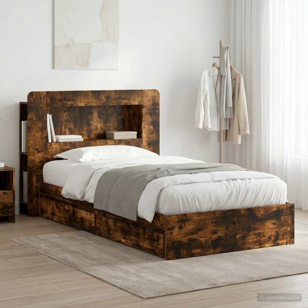 Bed Frame With Storage Engineered Wood