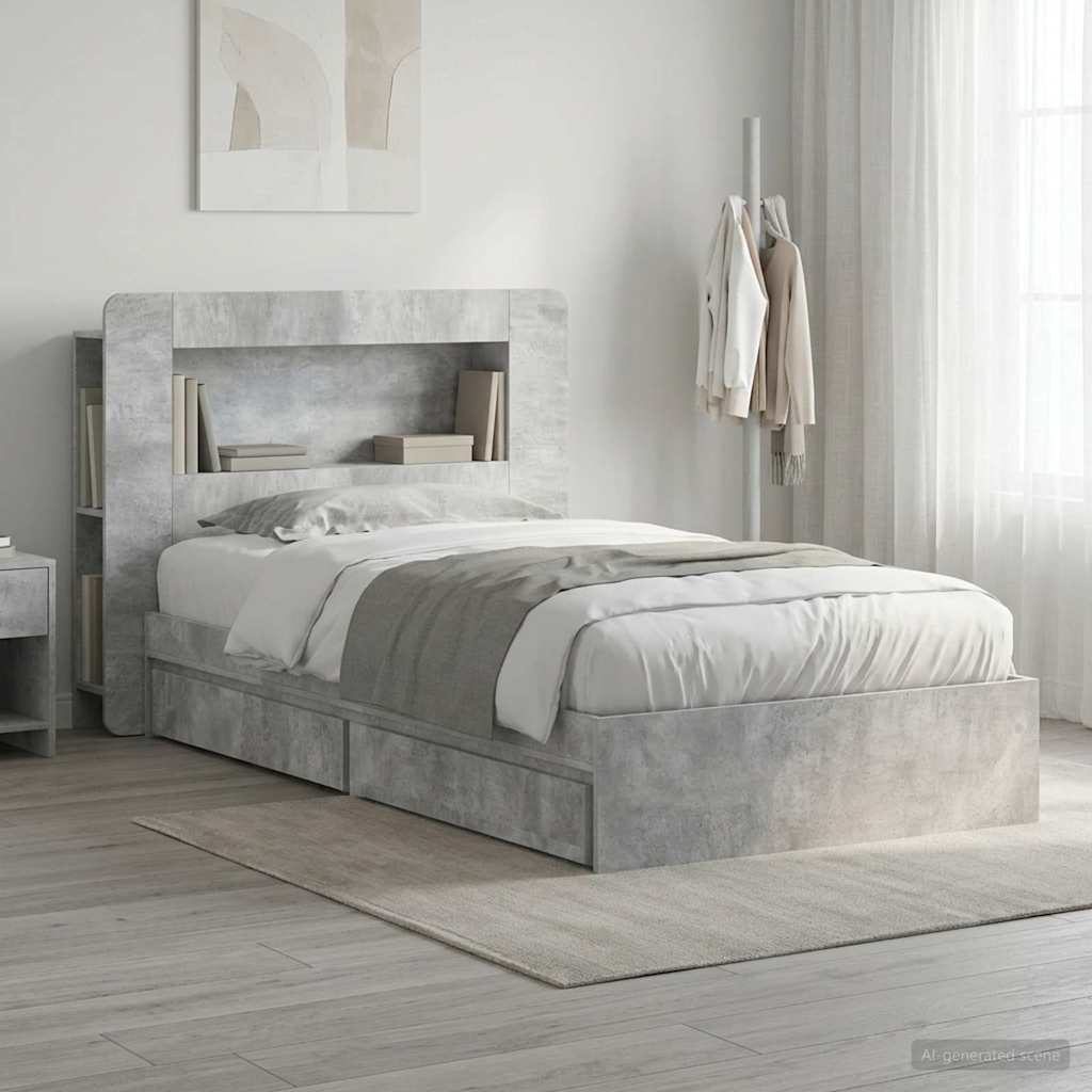 Bed Frame With Storage Engineered Wood