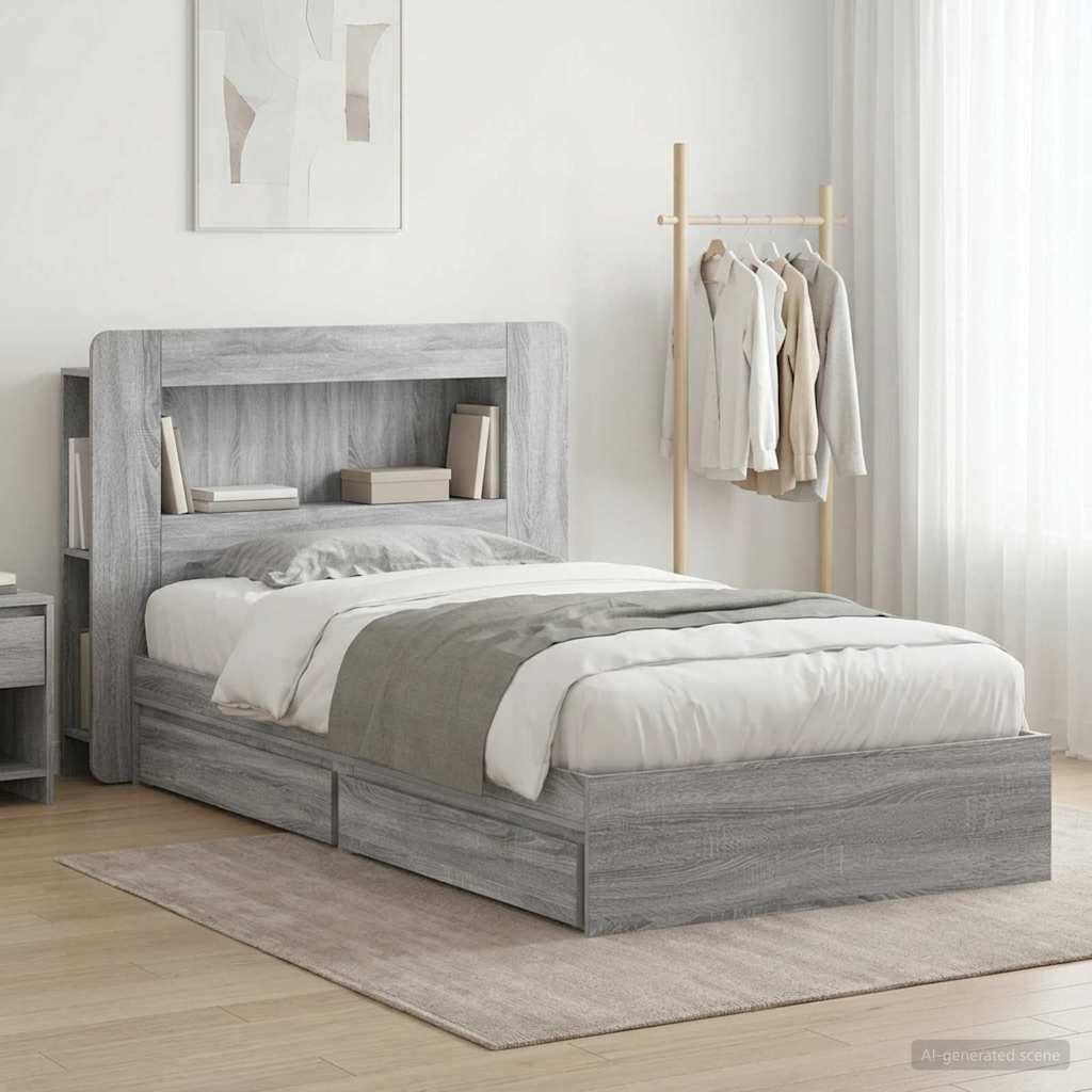 Bed Frame With Storage Engineered Wood