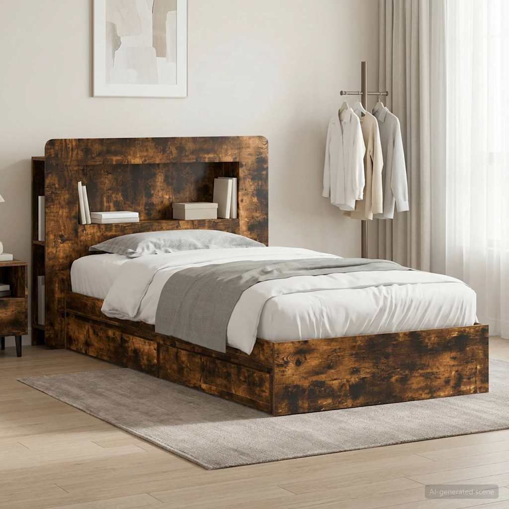 Bed Frame With Storage Engineered Wood