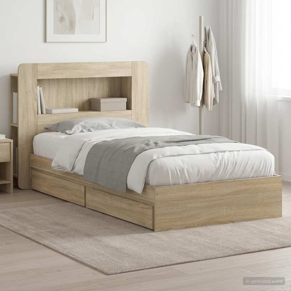 Bed Frame With Storage Engineered Wood