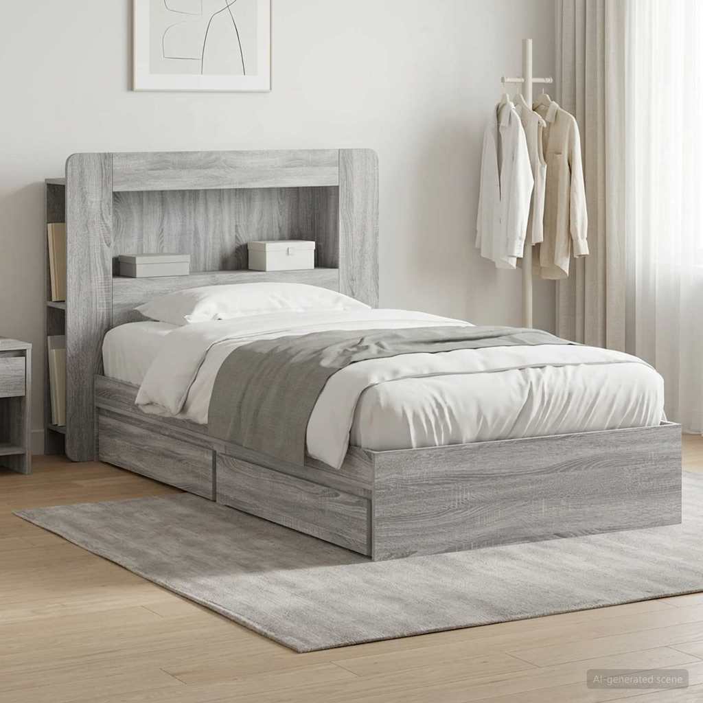 Bed Frame With Storage Engineered Wood