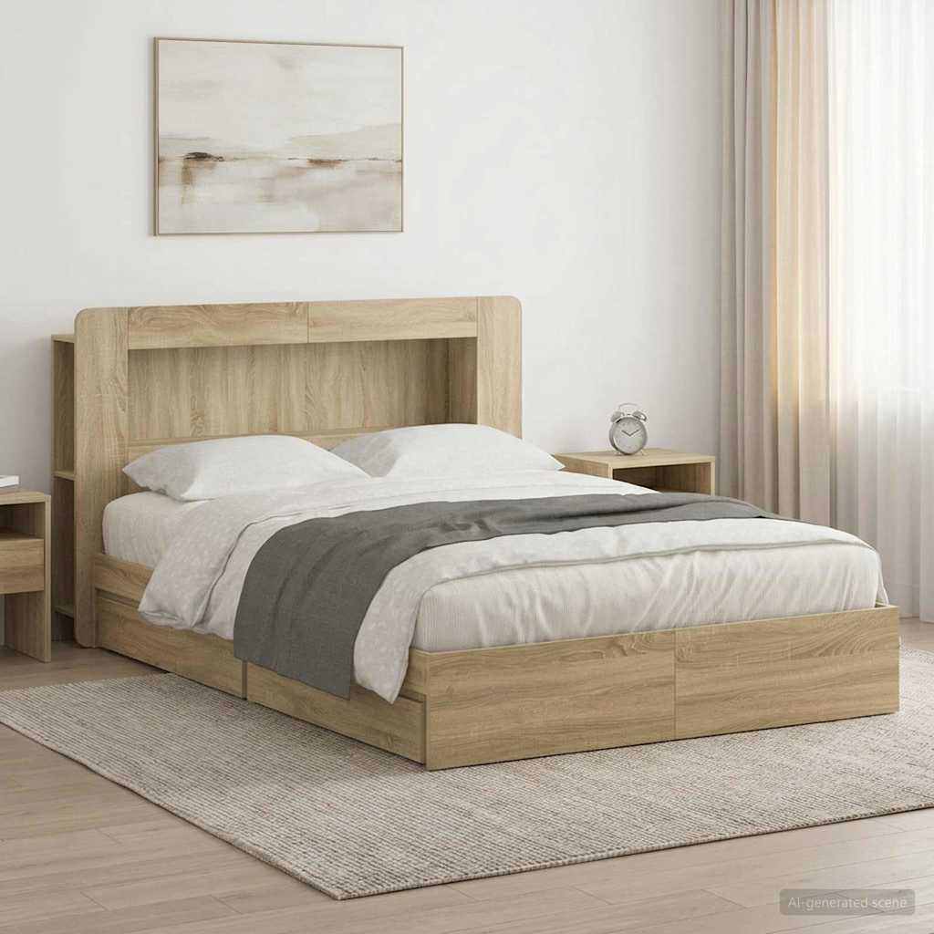 Bed Frame With Storage Engineered Wood