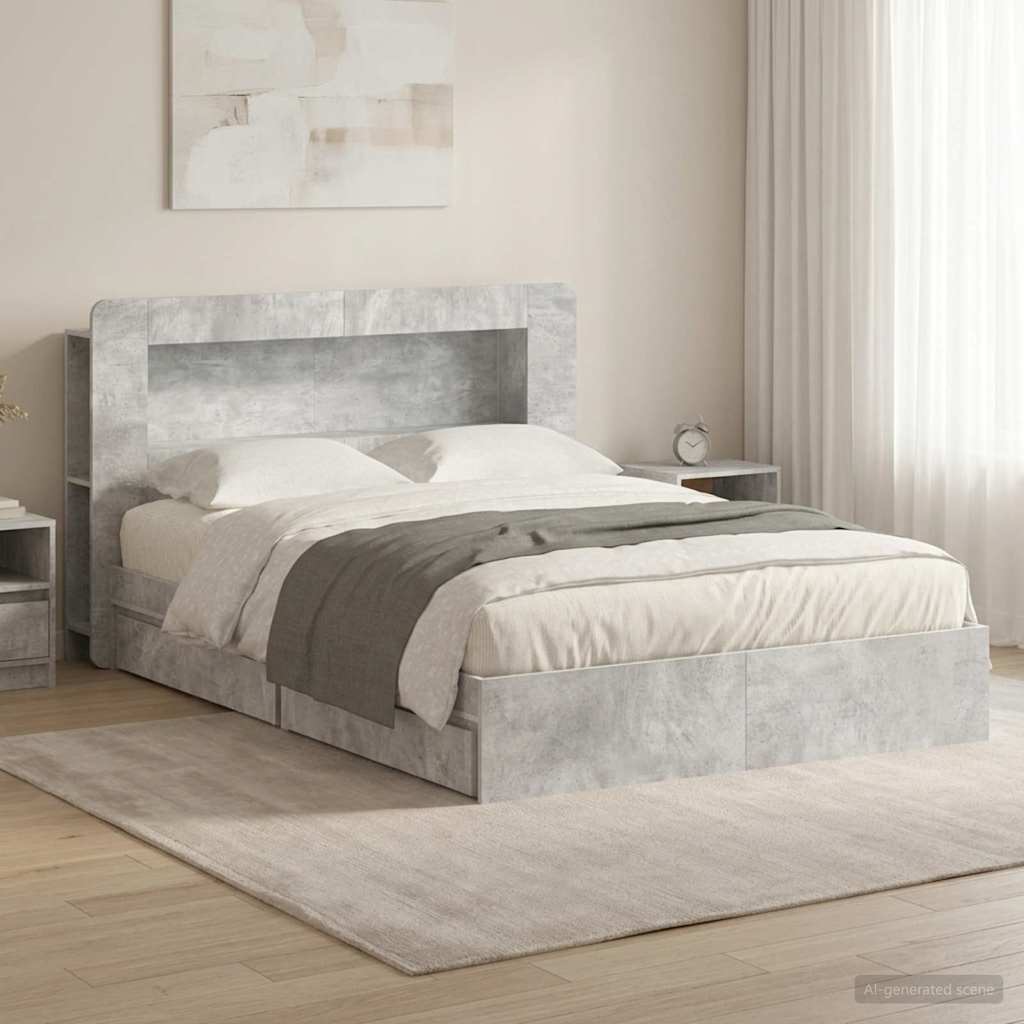Bed Frame With Storage Engineered Wood