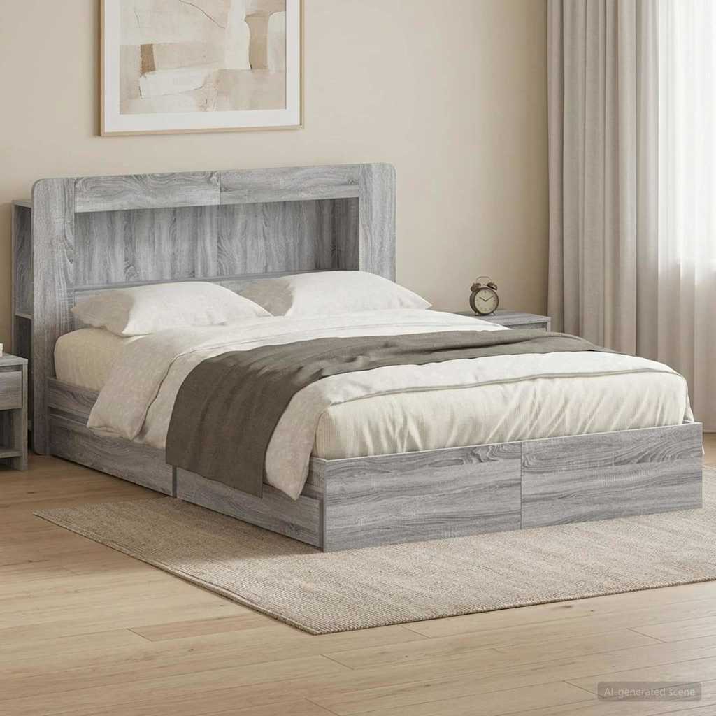 Bed Frame With Storage Engineered Wood