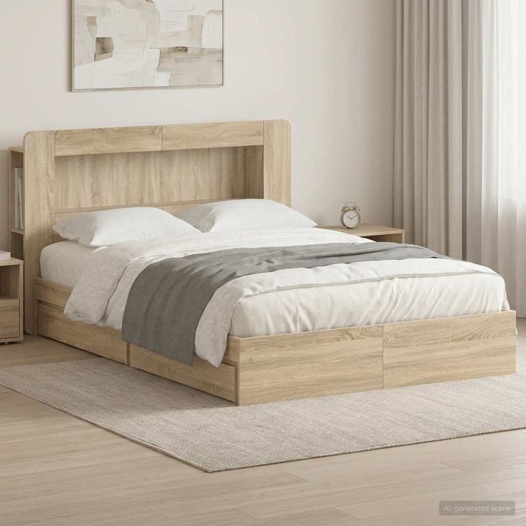 Bed Frame With Storage Engineered Wood