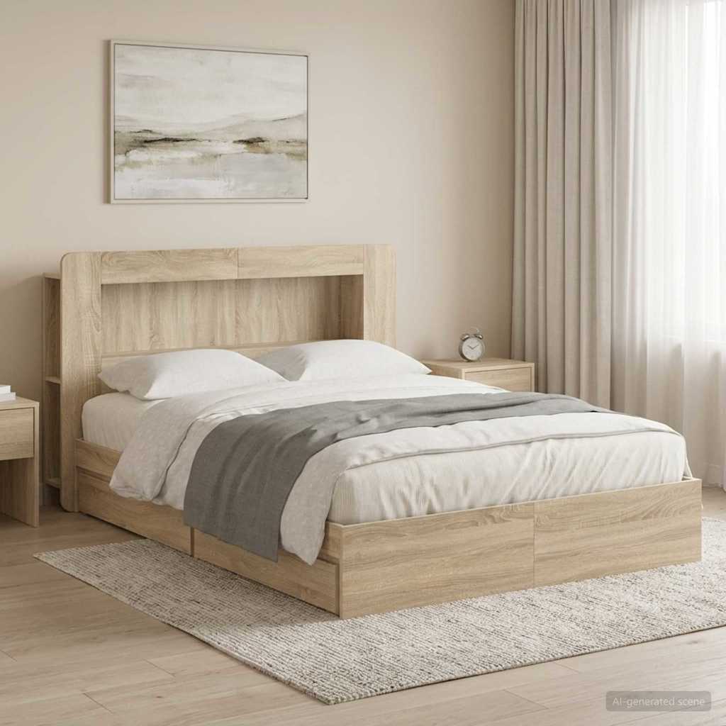 Bed Frame With Storage Engineered Wood