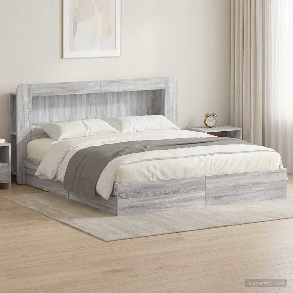 Bed Frame With Storage Engineered Wood
