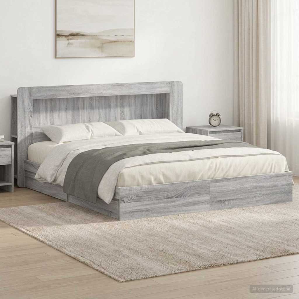 Bed Frame With Storage Engineered Wood