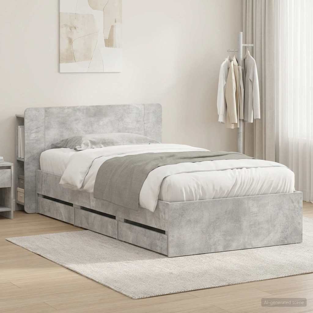 Bed Frame With Storage Engineered Wood