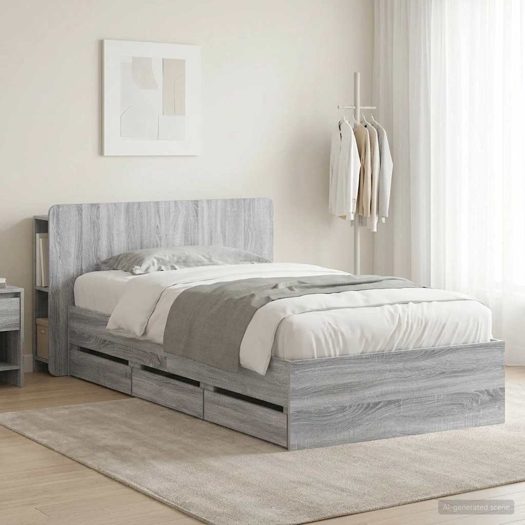 Bed Frame With Storage Engineered Wood