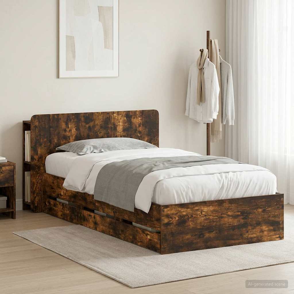 Bed Frame With Storage Engineered Wood