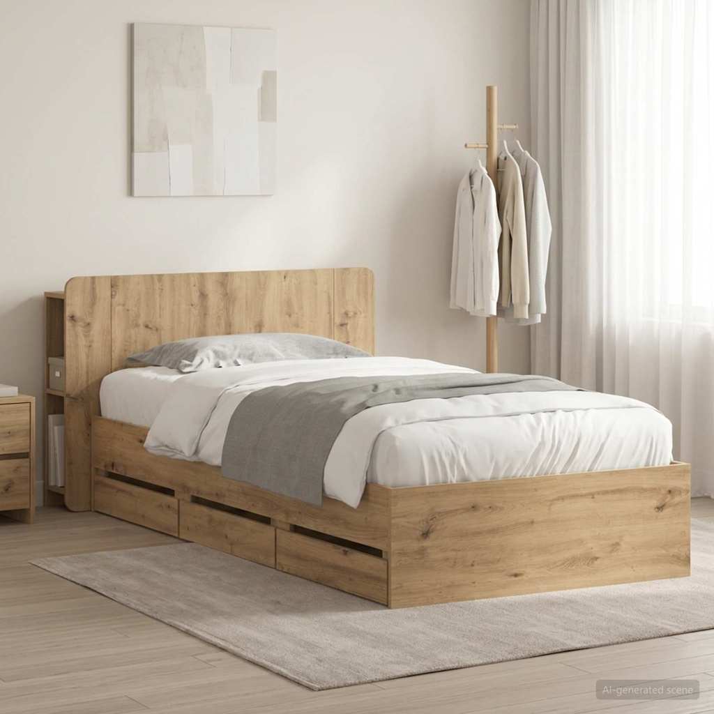 Bed Frame With Storage Engineered Wood