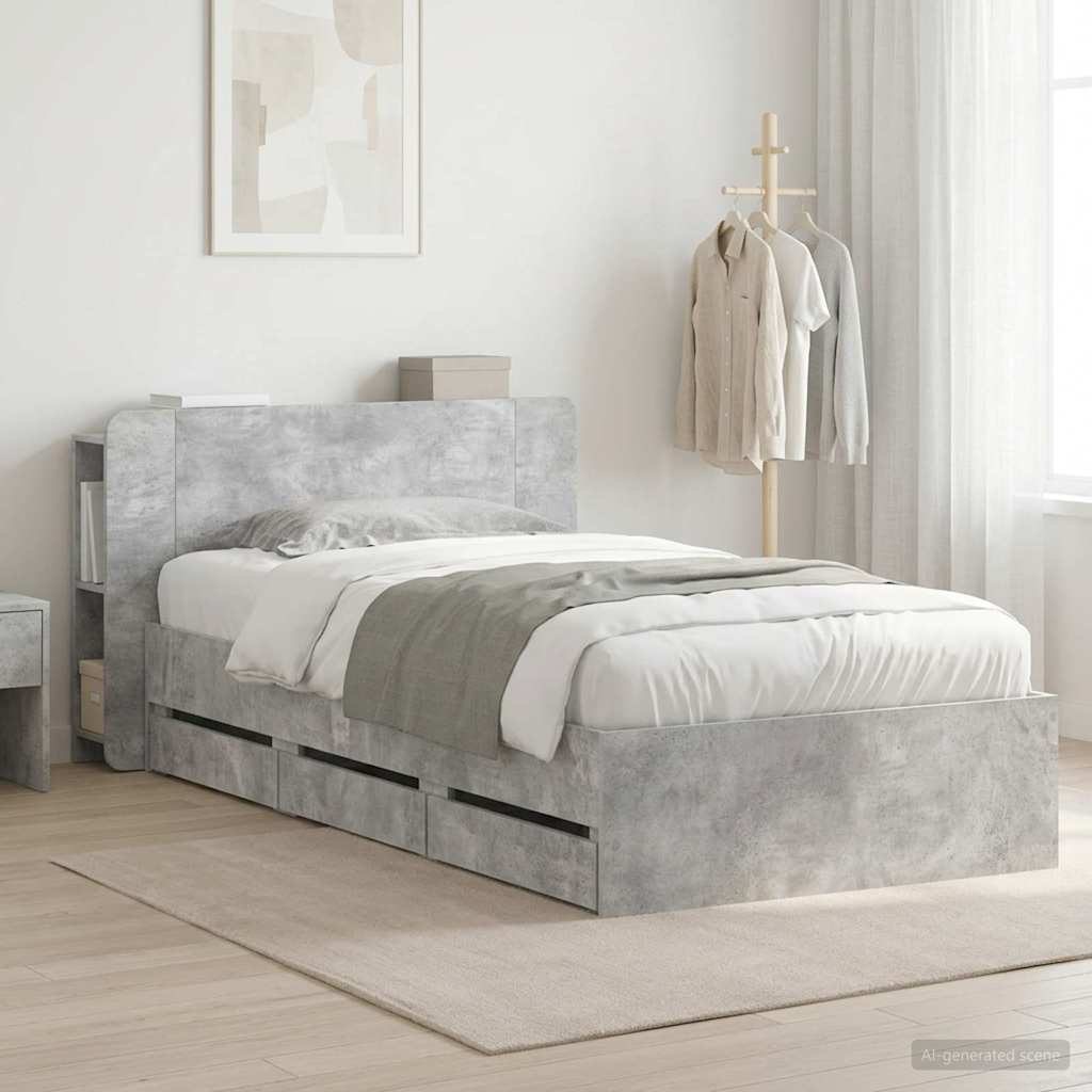 Bed Frame With Storage Engineered Wood