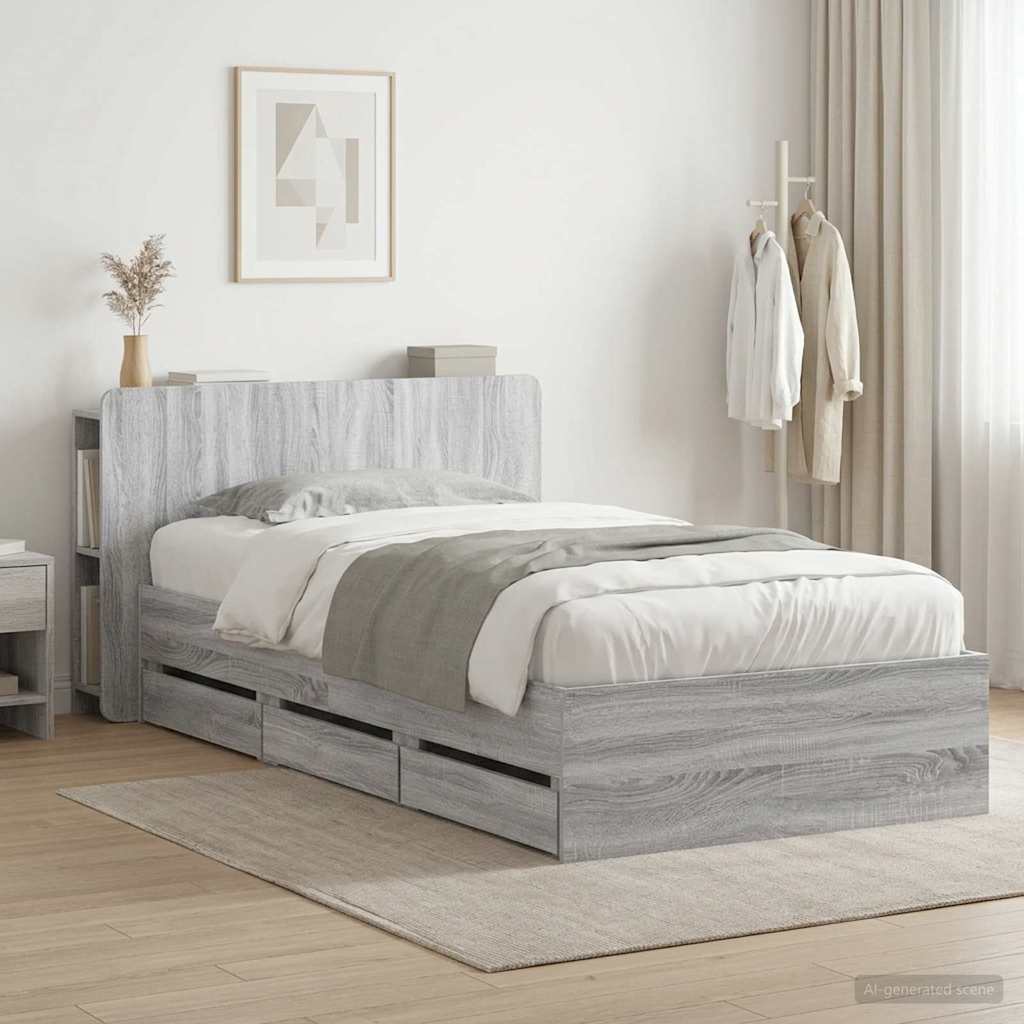 Bed Frame With Storage Engineered Wood