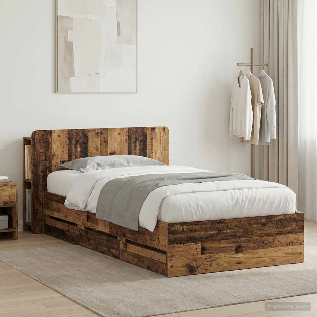 Bed Frame With Storage Engineered Wood