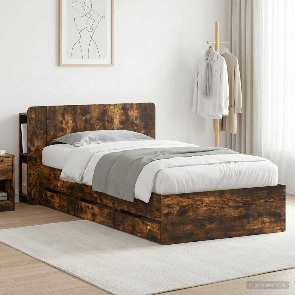 Bed Frame With Storage Engineered Wood