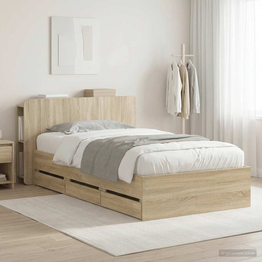 Bed Frame With Storage Engineered Wood