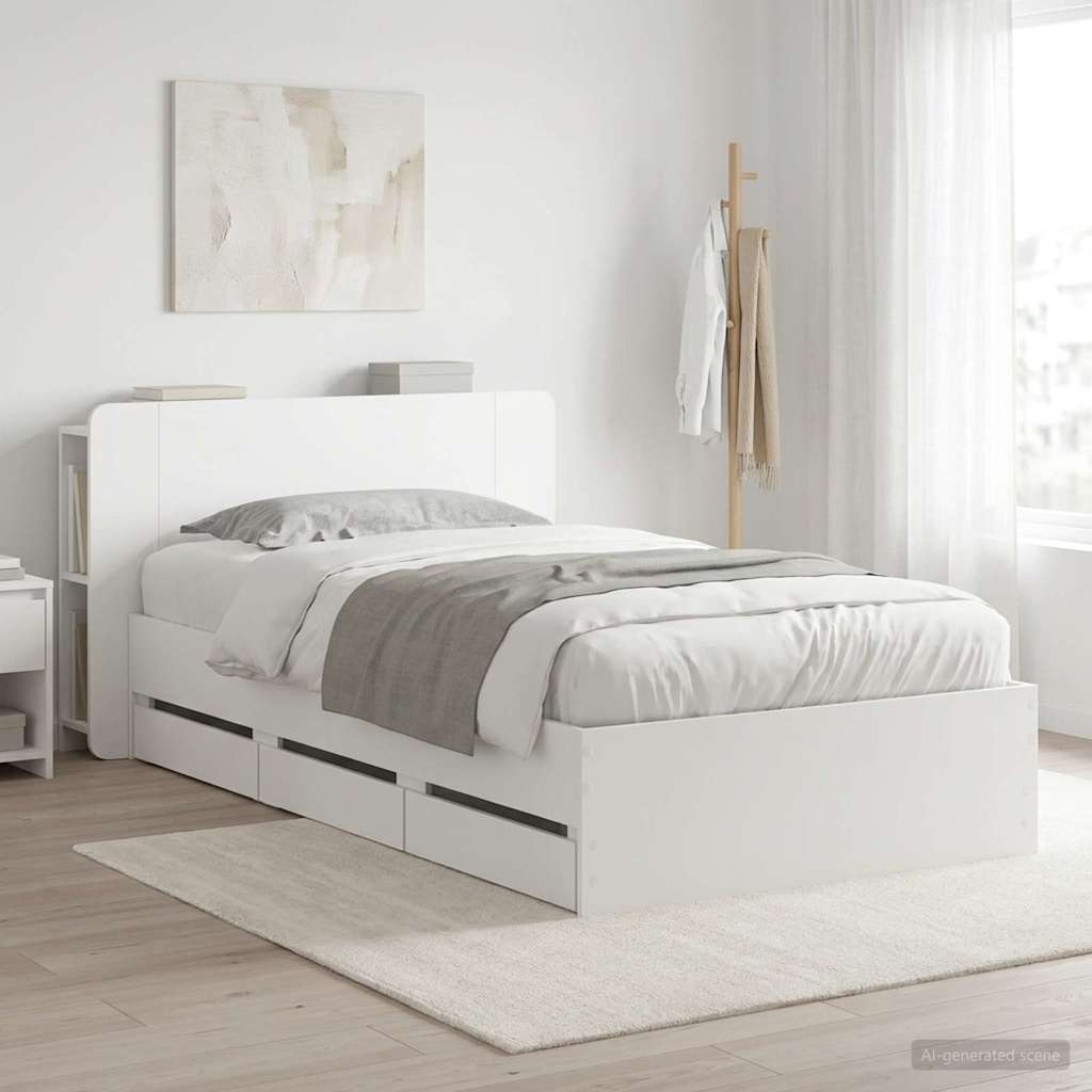 Bed Frame With Storage Engineered Wood