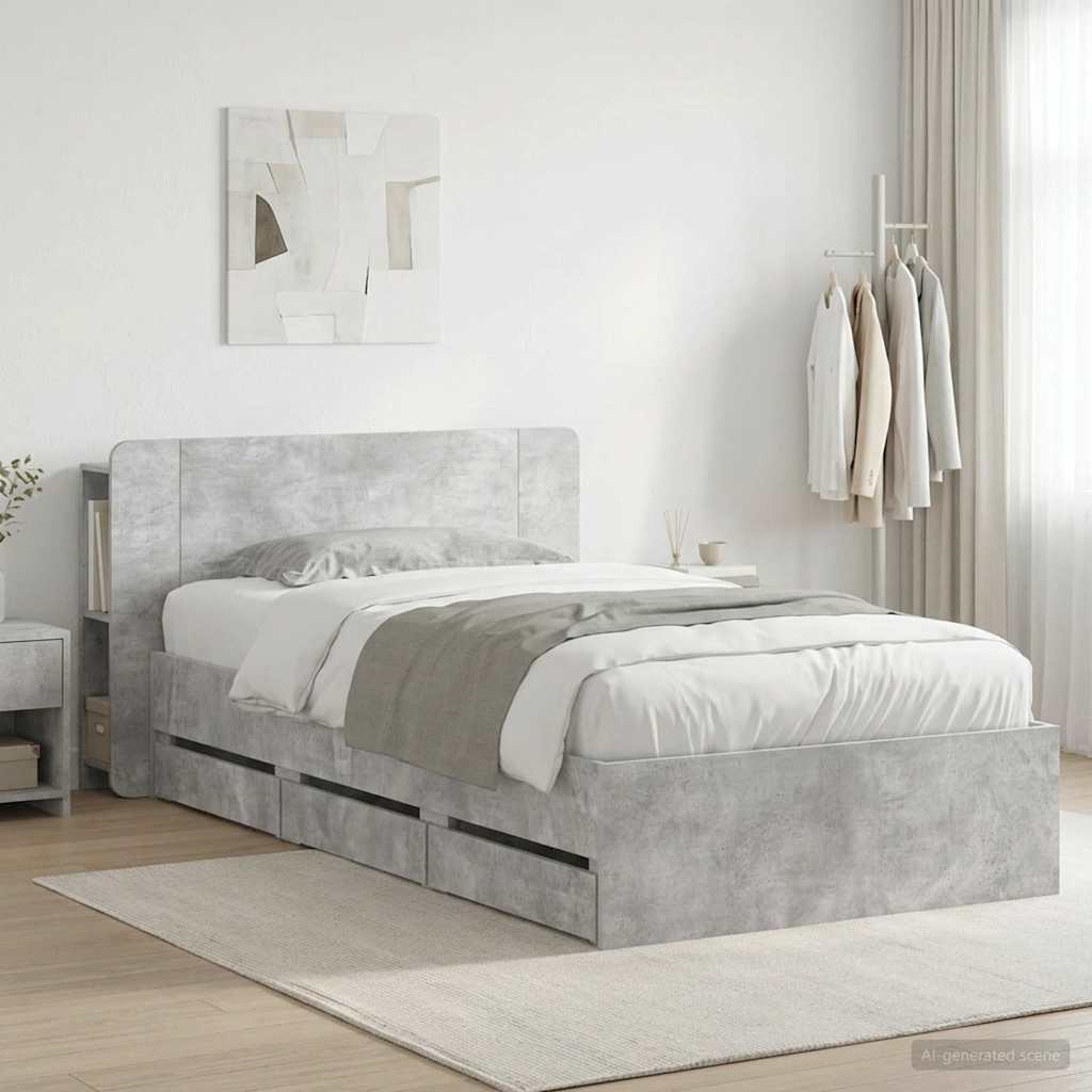 Bed Frame With Storage Engineered Wood