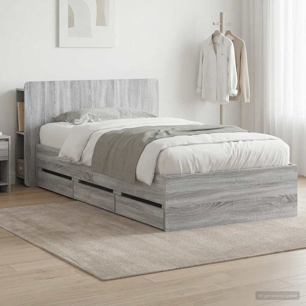Bed Frame With Storage Engineered Wood