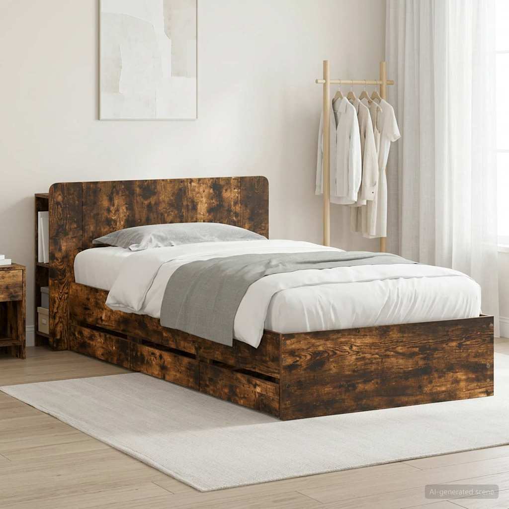 Bed Frame With Storage Engineered Wood