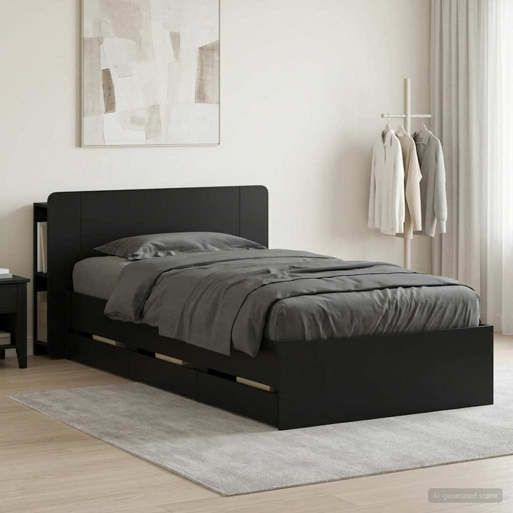 Bed Frame With Storage Engineered Wood