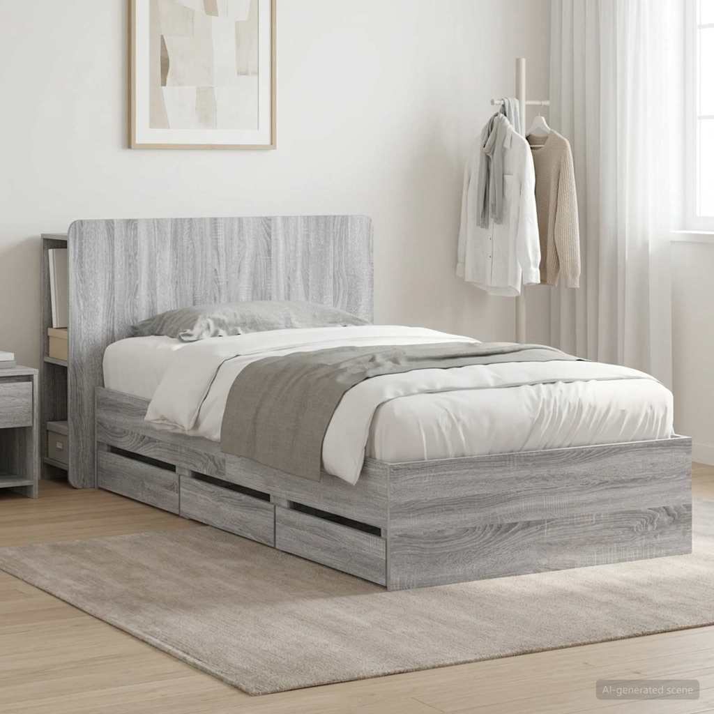 Bed Frame With Storage Engineered Wood