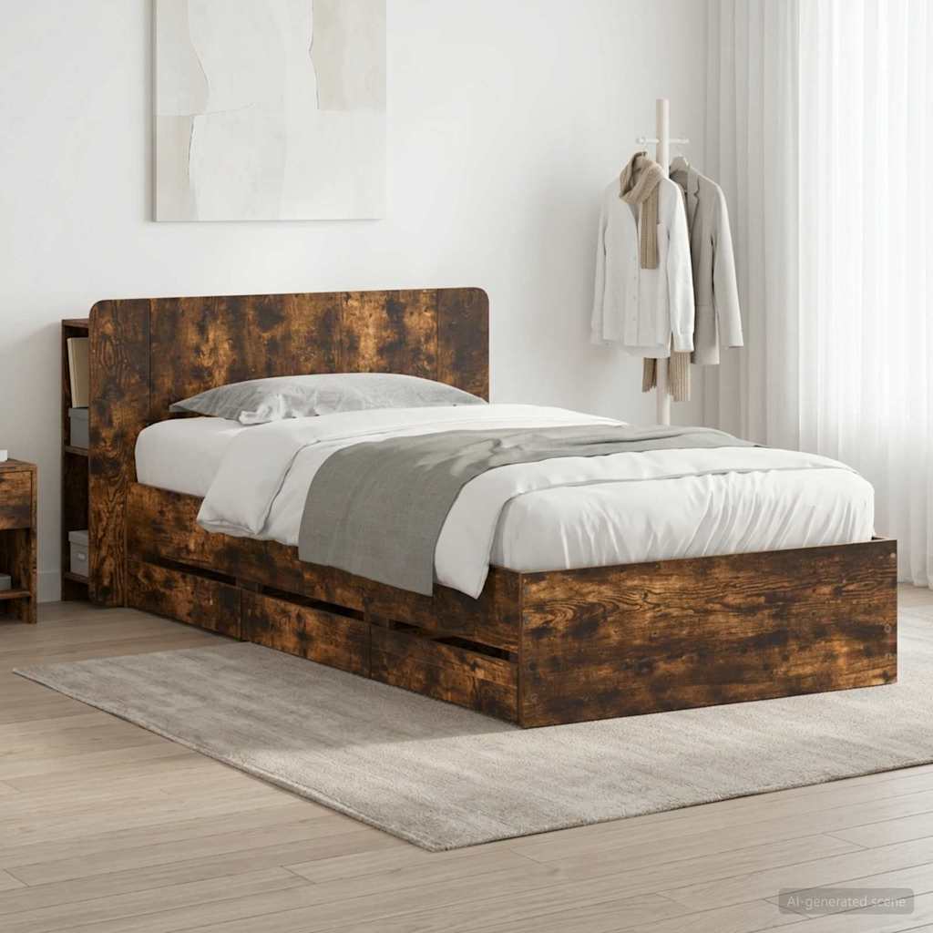 Bed Frame With Storage Engineered Wood