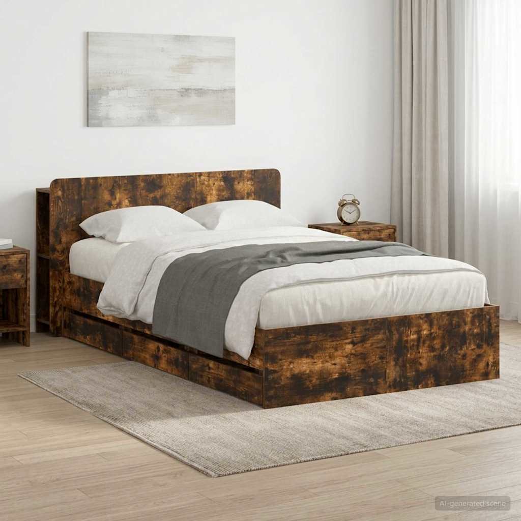 Bed Frame With Storage Engineered Wood