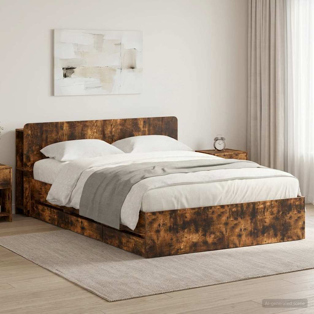 Bed Frame With Storage Engineered Wood