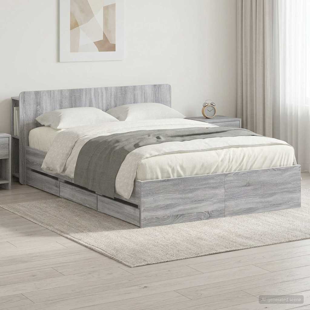 Bed Frame With Storage Engineered Wood