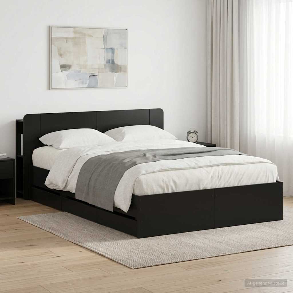 Bed Frame With Storage Engineered Wood