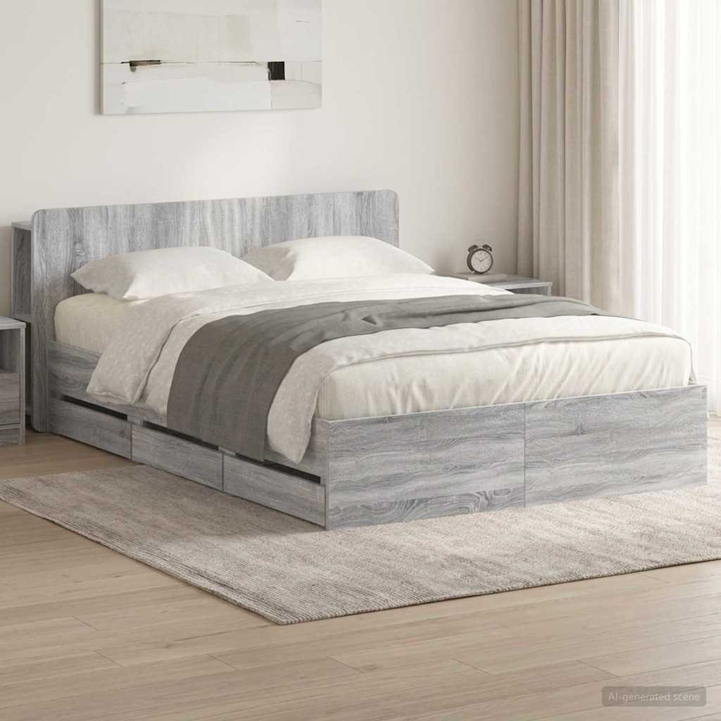 Bed Frame With Storage Engineered Wood