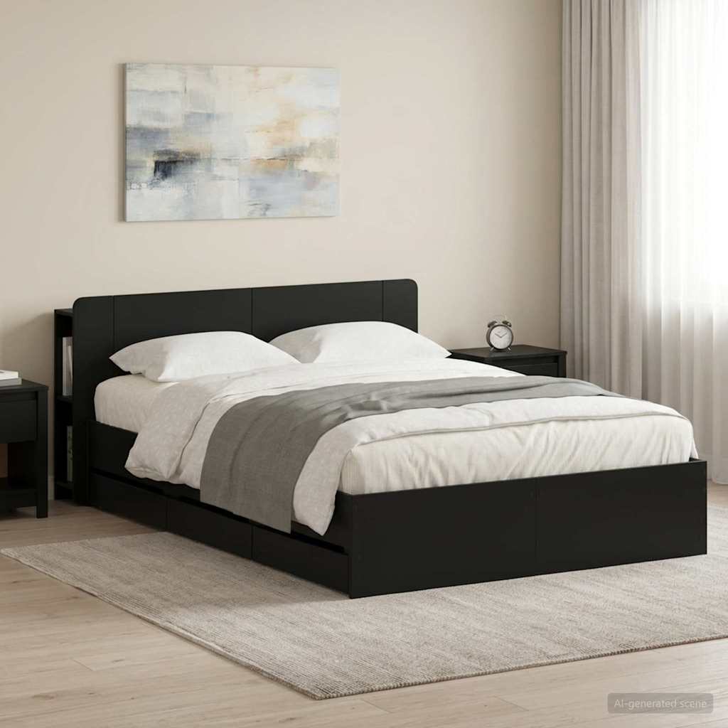 Bed Frame With Storage Engineered Wood
