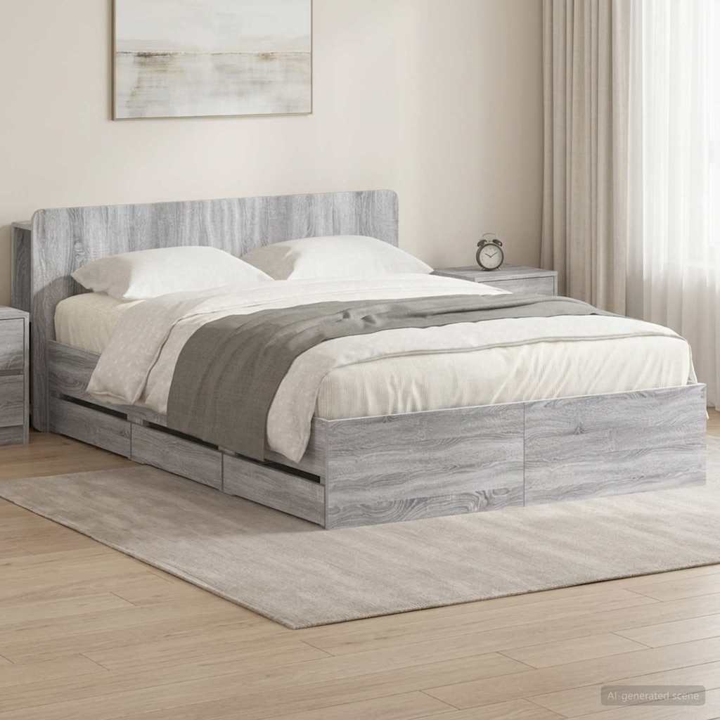 Bed Frame With Storage Engineered Wood