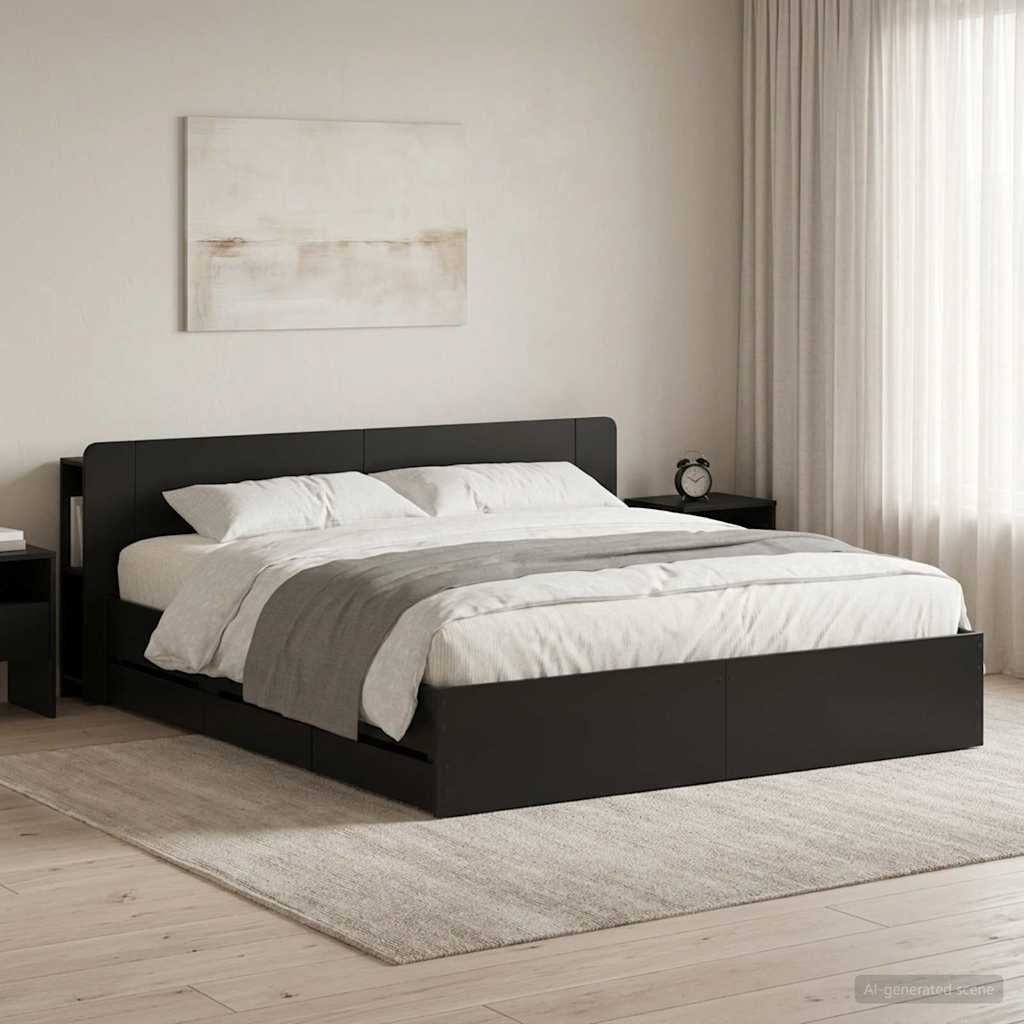 Bed Frame With Storage Engineered Wood