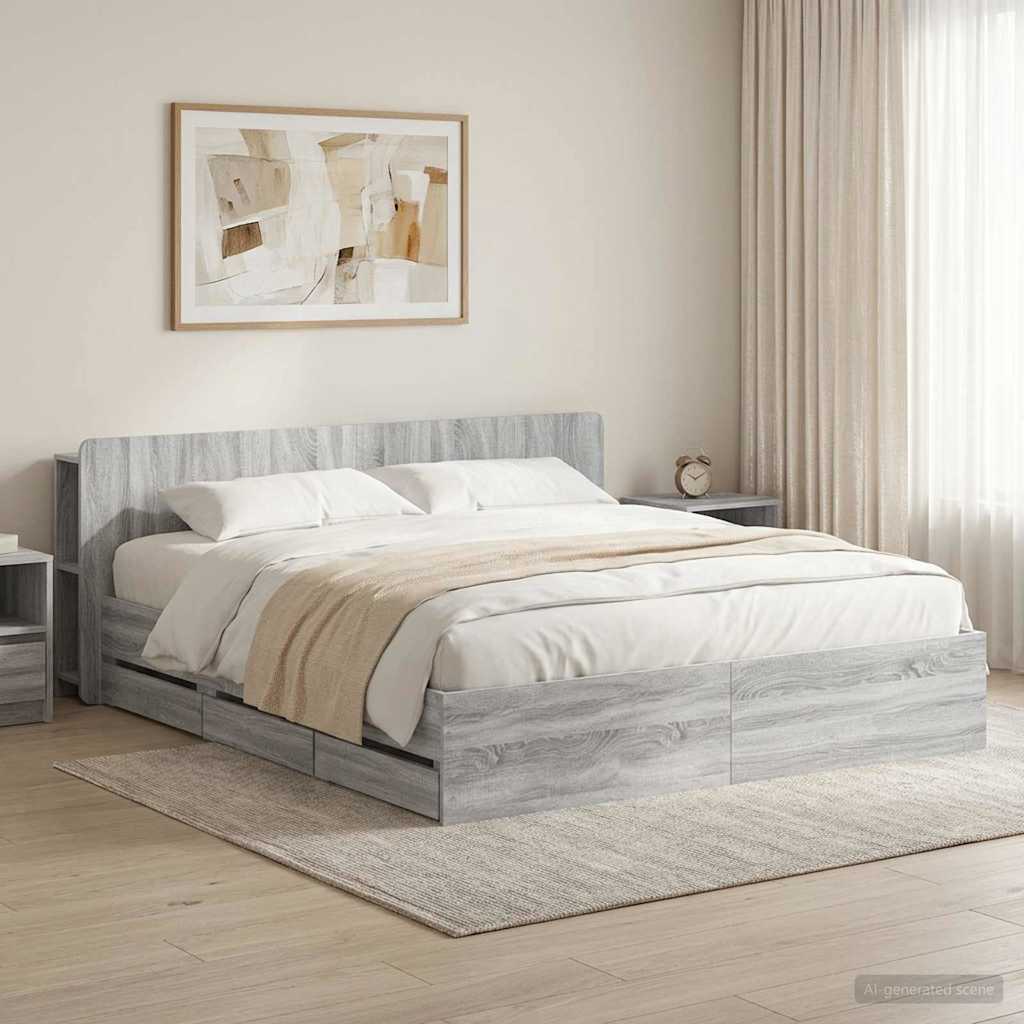 Bed Frame With Storage Engineered Wood