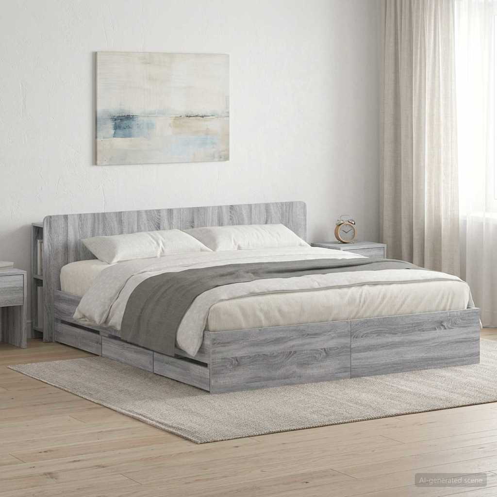 Bed Frame With Storage Engineered Wood