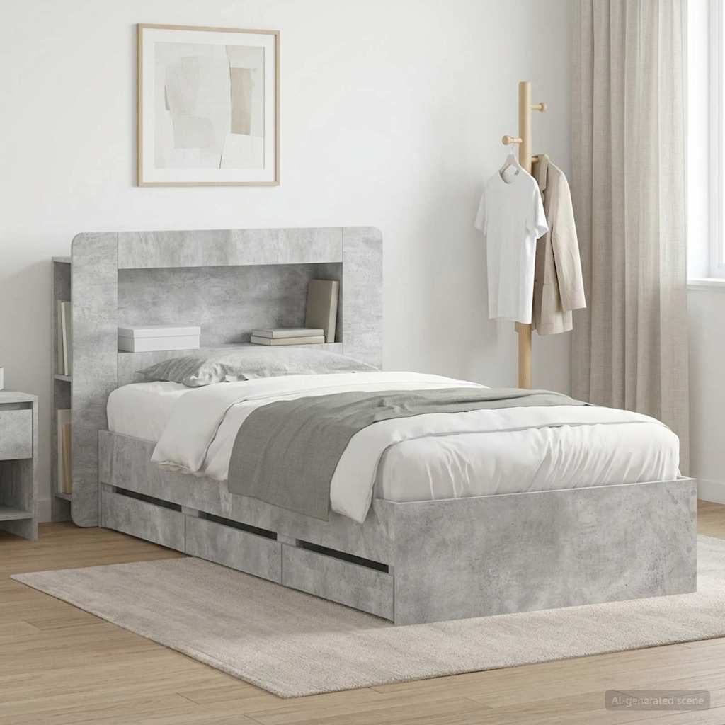 Bed Frame With Storage Engineered Wood