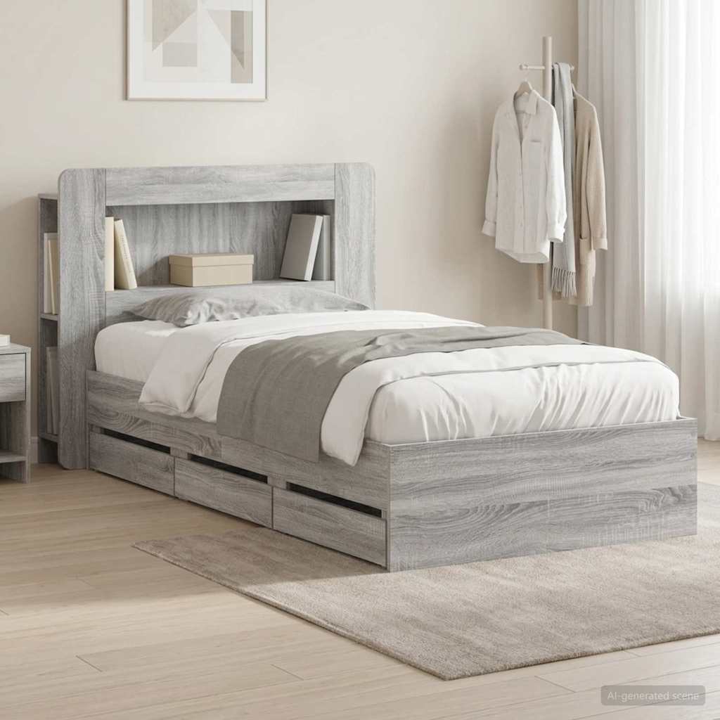 Bed Frame With Storage Engineered Wood