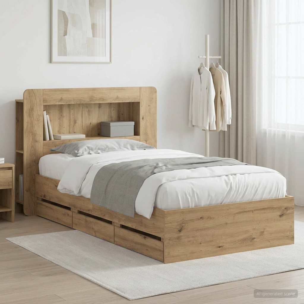 Bed Frame With Storage Engineered Wood