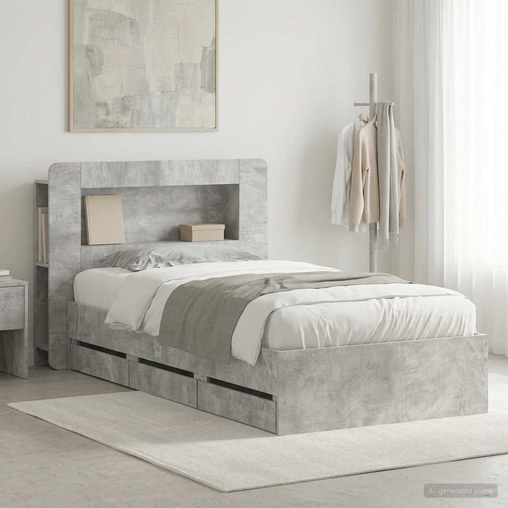 Bed Frame With Storage Engineered Wood